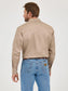 Wrangler Cowboy Cut Firm Finish Long Sleeve Work Shirt in Khaki