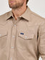 Wrangler Cowboy Cut Firm Finish Long Sleeve Work Shirt in Khaki