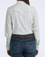 Cinch Women’s Arenaflex Snap Front Western Shirt in White Plaid