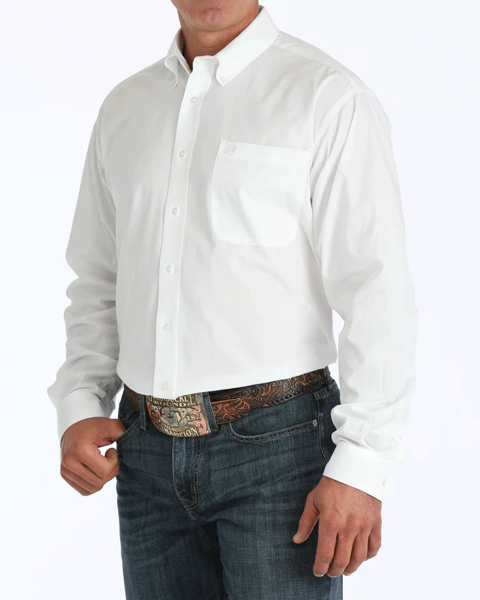Cinch Solid White Button-Down Western Shirt