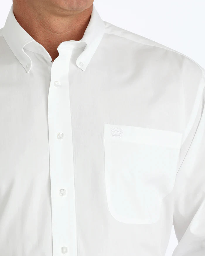 Cinch Solid White Button-Down Western Shirt