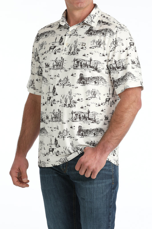 Cinch Men's Arenaflex Polo in Western Print