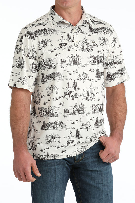 Cinch Men's Arenaflex Polo in Western Print