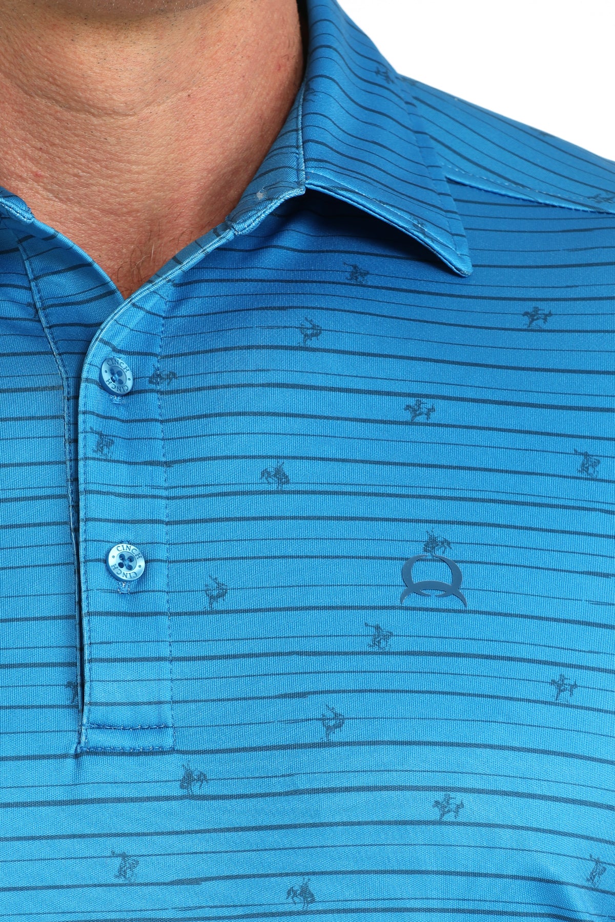 Cinch Arenaflex Broncs & Stripes Polo Shirt