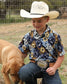 Cinch Boy's Arenaflex Polo in Hawaiian Print