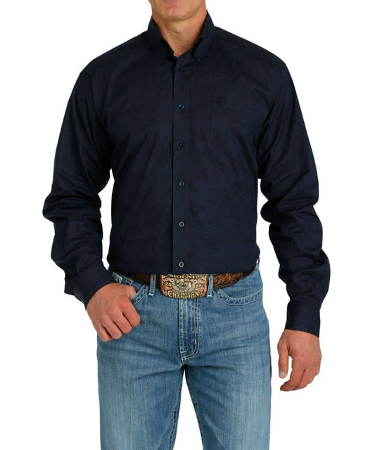 Cinch Men's Navy Printed Long Sleeve Shirt