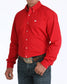 Cinch Men's Solid Classic Fit Button-Down Western Shirt in Red