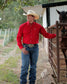 Cinch Men's Solid Classic Fit Button-Down Western Shirt in Red