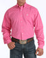 Men's Pink Classic Fit Button-Down Western Shirt