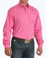 Men's Pink Classic Fit Button-Down Western Shirt