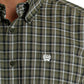 Cinch Men's Olive Plaid Button Down Shirt