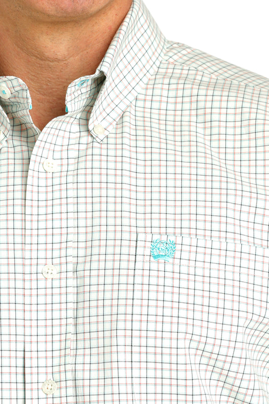 Cinch Men's Plaid Cream/Charcoal Button-Down Shirt