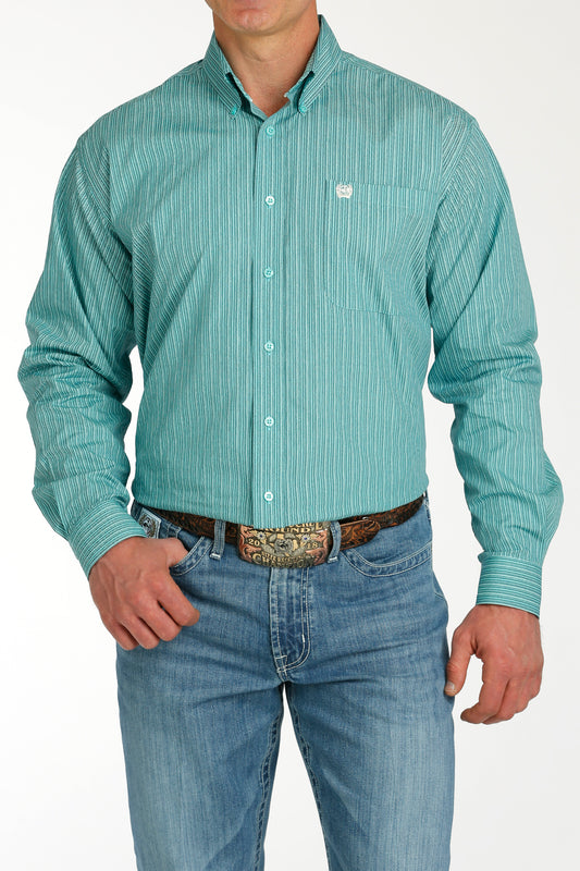 Cinch Men's Turquoise Stripe Button-Down Shirt
