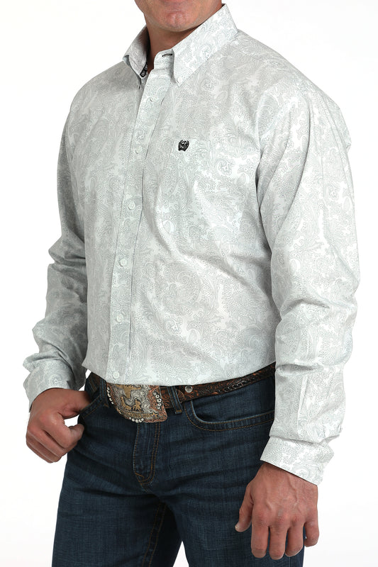 Cinch White Paisley Print Western Shirt