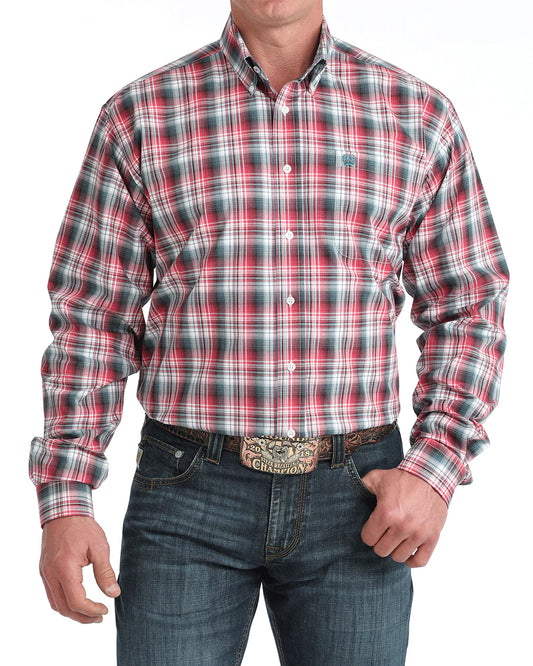 Cinch Men's Classic Fit Button-Down Western Shirt in Multi Plaid