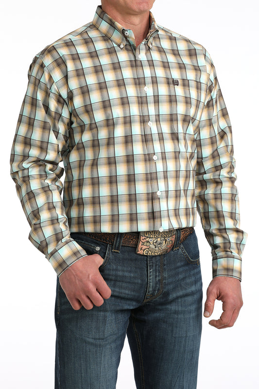 Cinch Men's Classic Fit Button-Down Western Shirt in Multi Plaid
