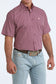 Cinch Short Sleeve Shirt in Purple Medallion Print