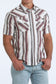 Cinch Camp Shirt in Burgundy & White Stripe