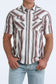Cinch Camp Shirt in Burgundy & White Stripe