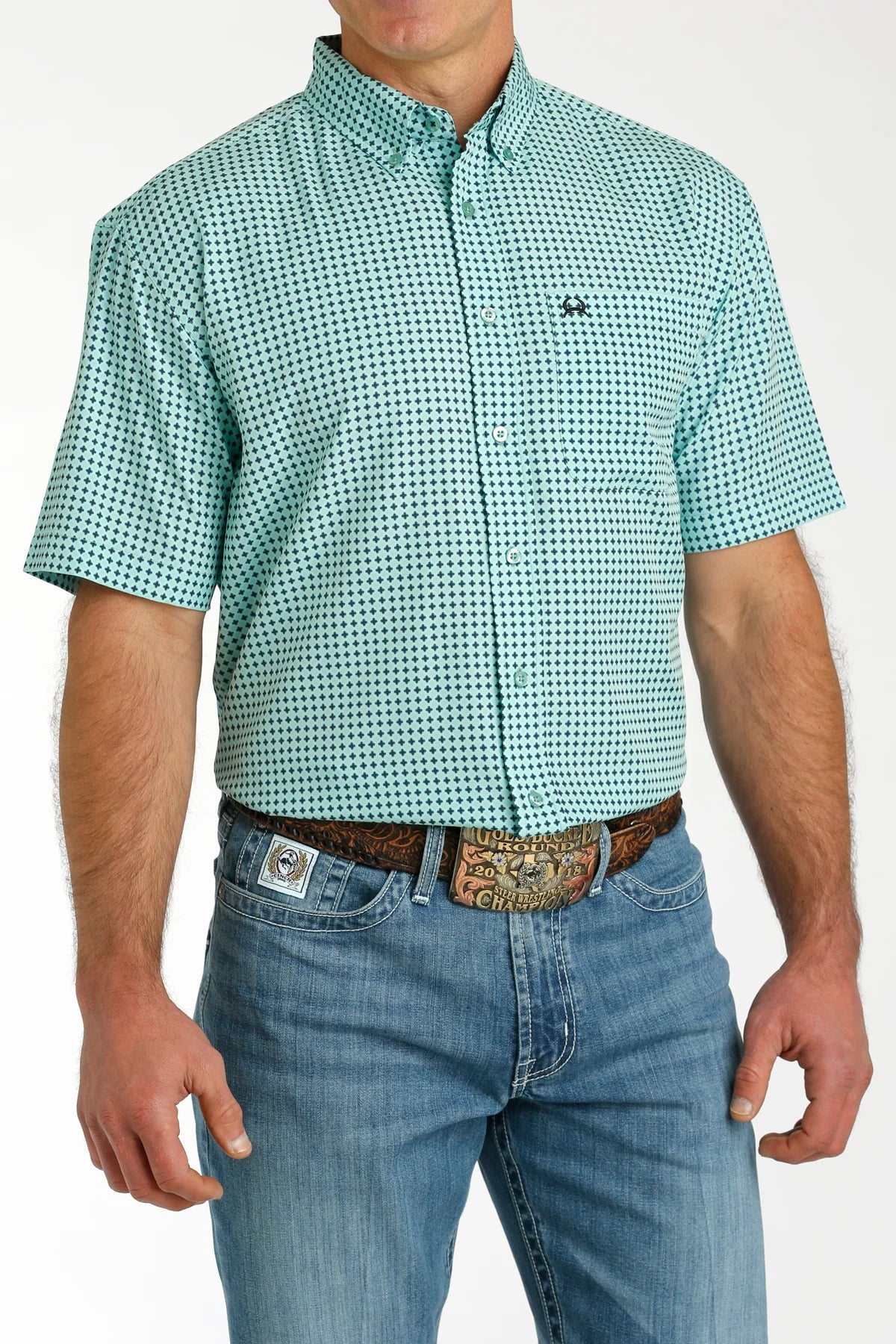 Cinch Turquoise Arenaflex Short Sleeve Shirt