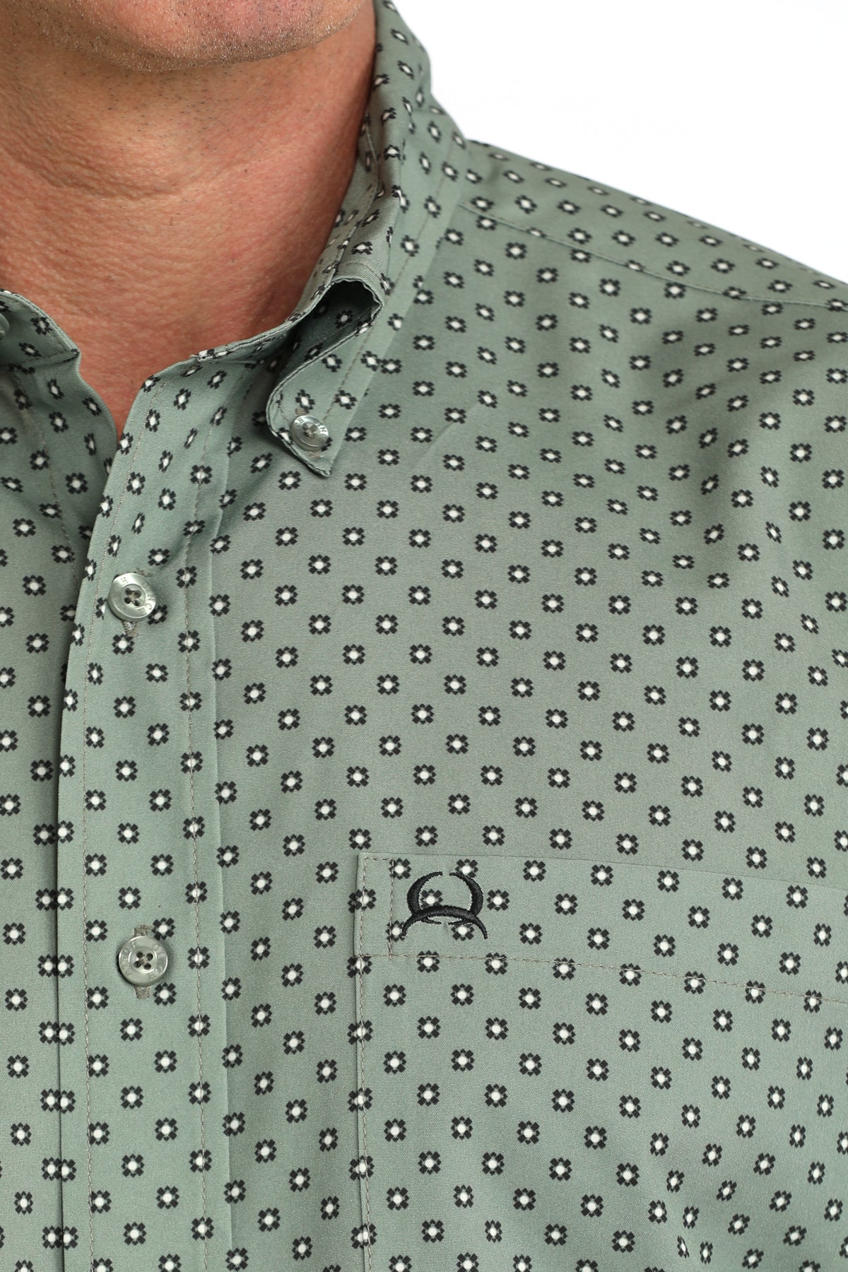 Cinch Men's Olive Print ArenaFlex Short Sleeve Shirt