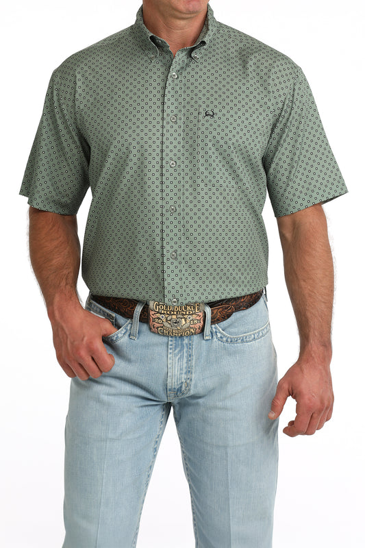 Cinch Men's Olive Print ArenaFlex Short Sleeve Shirt