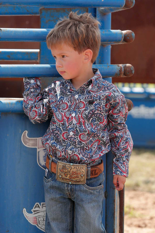 Cinch Boys Paisley Print Western Shirt