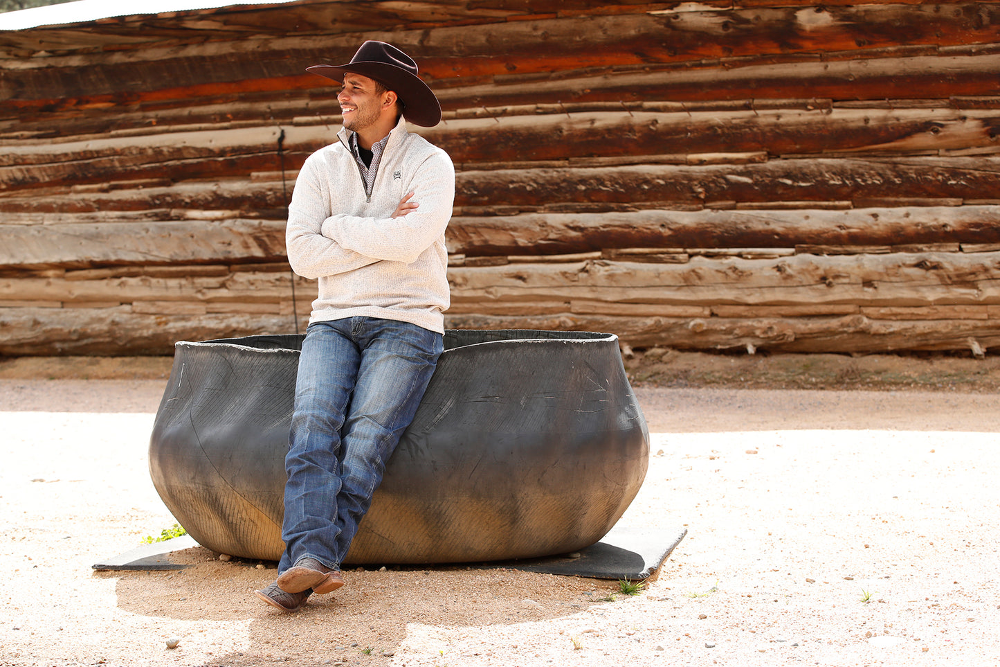 Cinch Men's 1/4-Zip Pullover in Stone