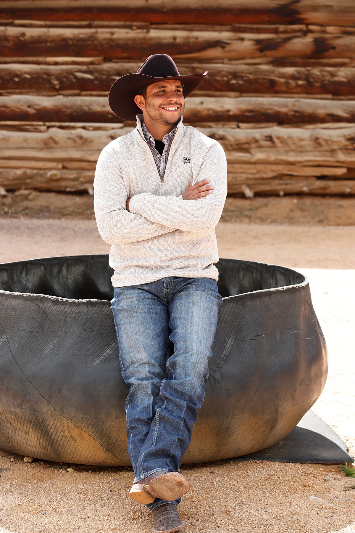 Cinch Men's 1/4-Zip Pullover in Stone