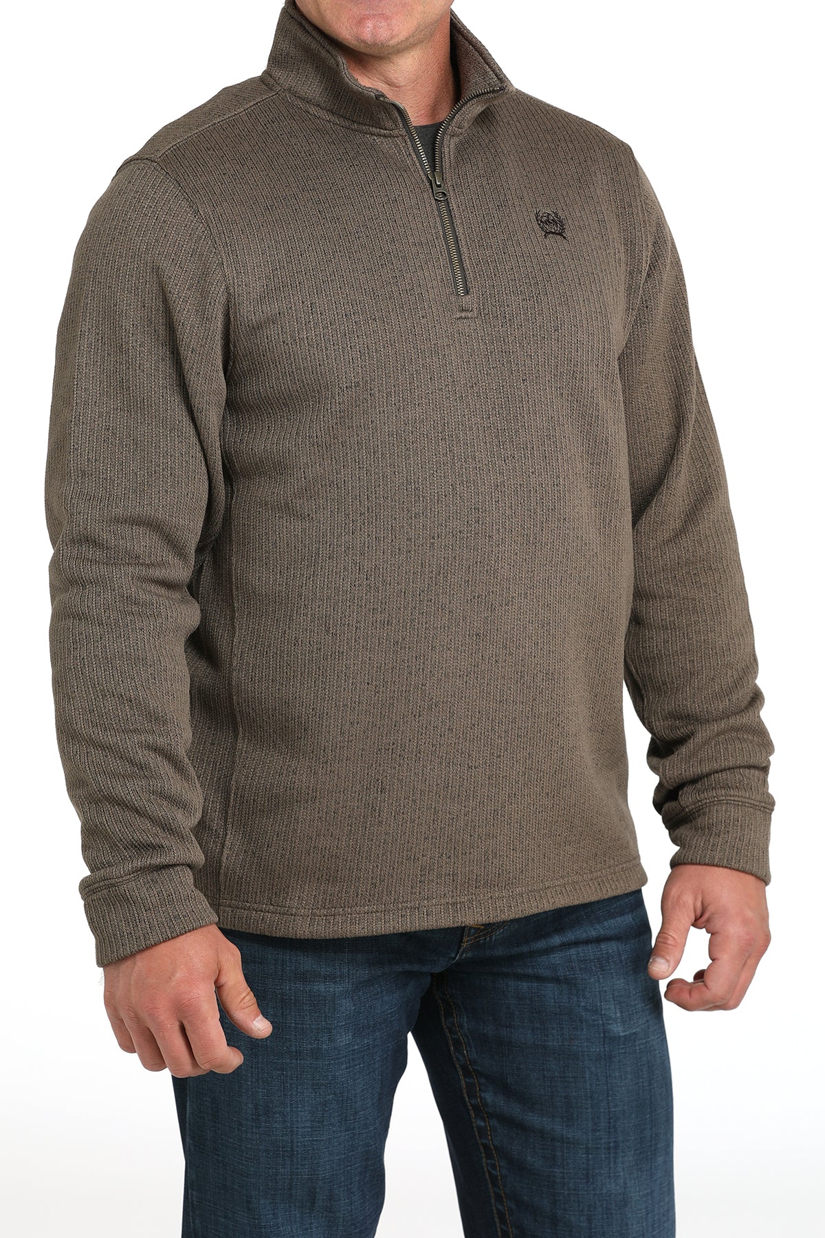 Cinch Men's 1/4 Zip Pullover in Brown