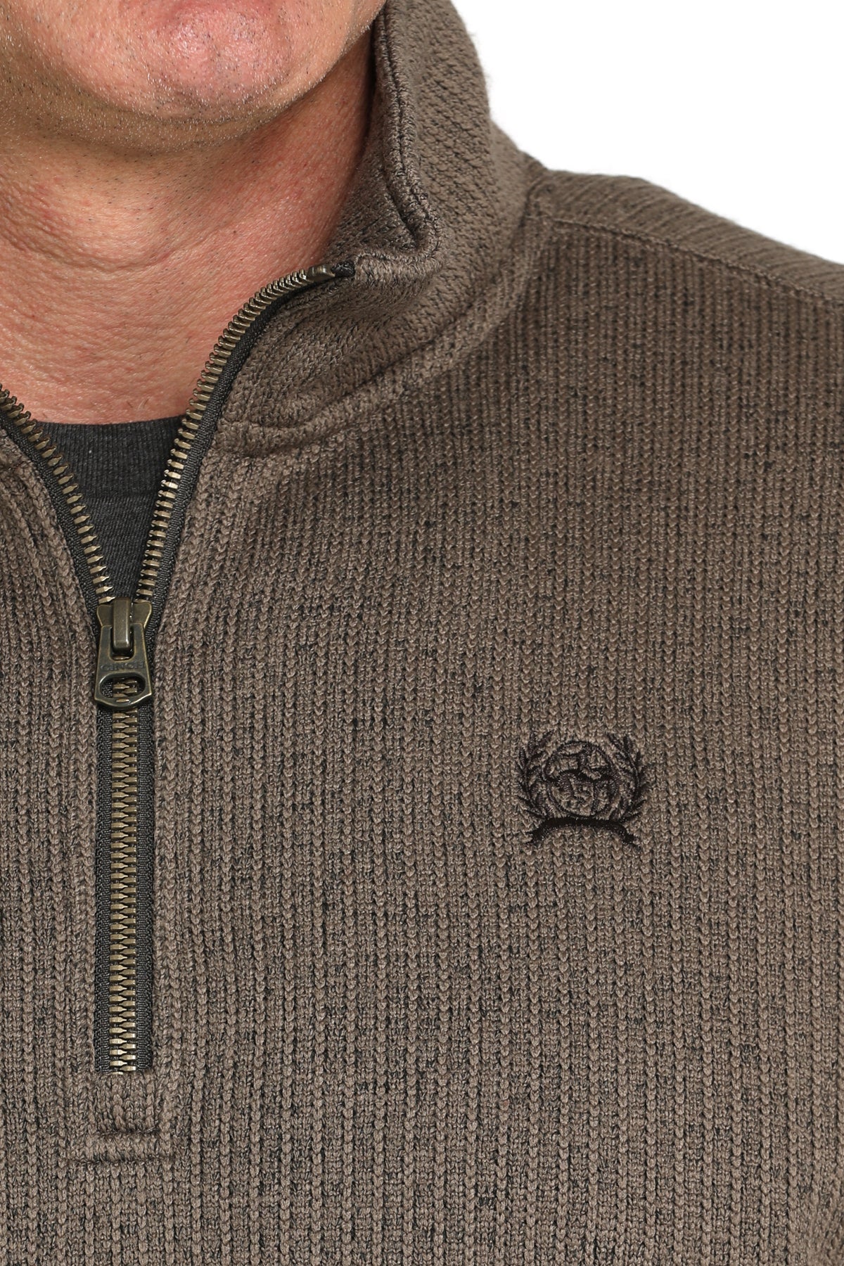 Cinch Men's 1/4 Zip Pullover in Brown