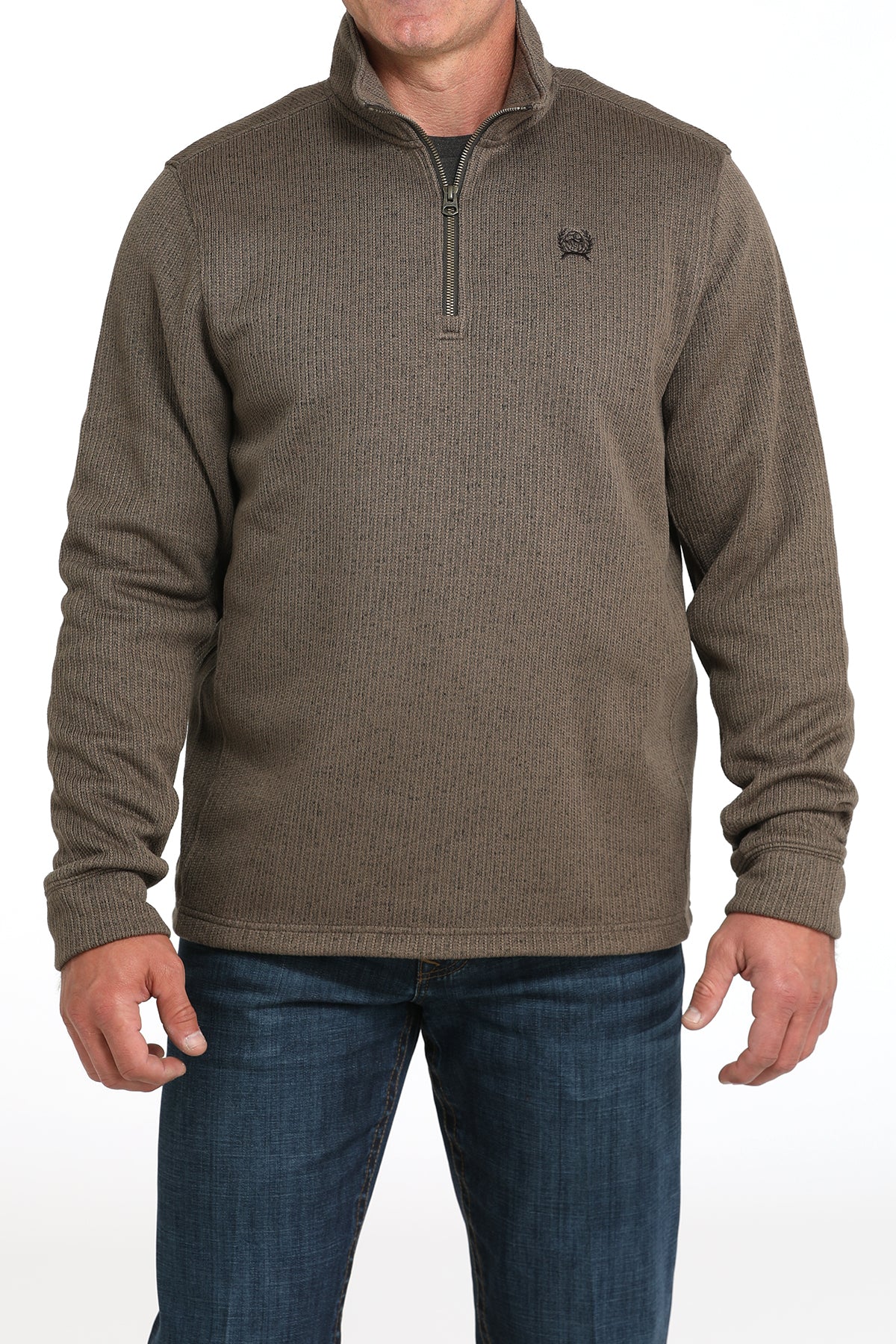 Cinch Men's 1/4 Zip Pullover in Brown