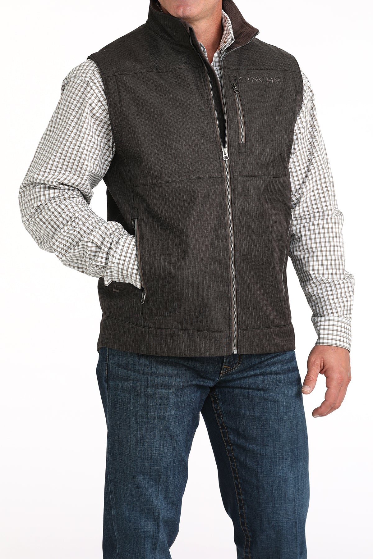 Cinch Men's Bonded Vest in Brown