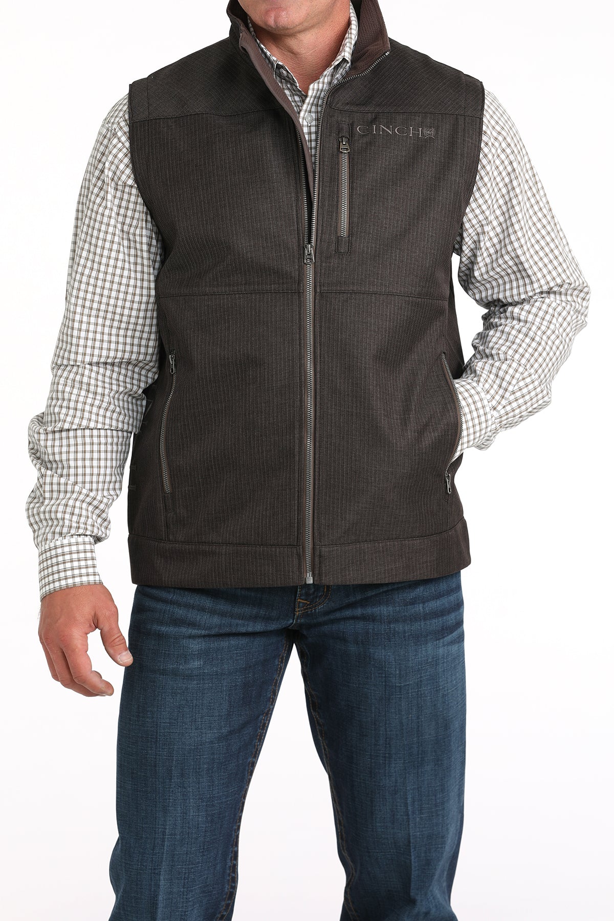 Cinch Men's Bonded Vest in Brown