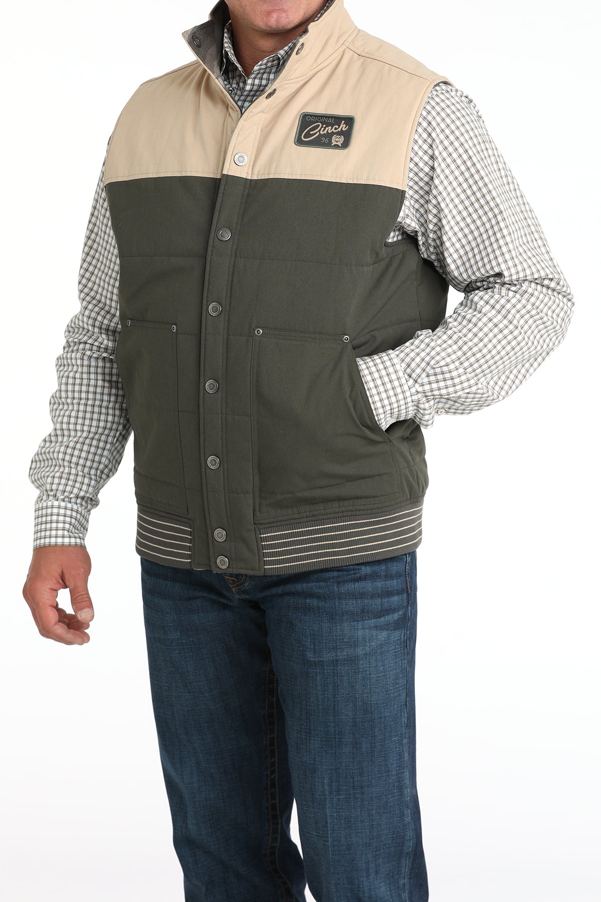 Cinch Men's Olive Reversible Vest