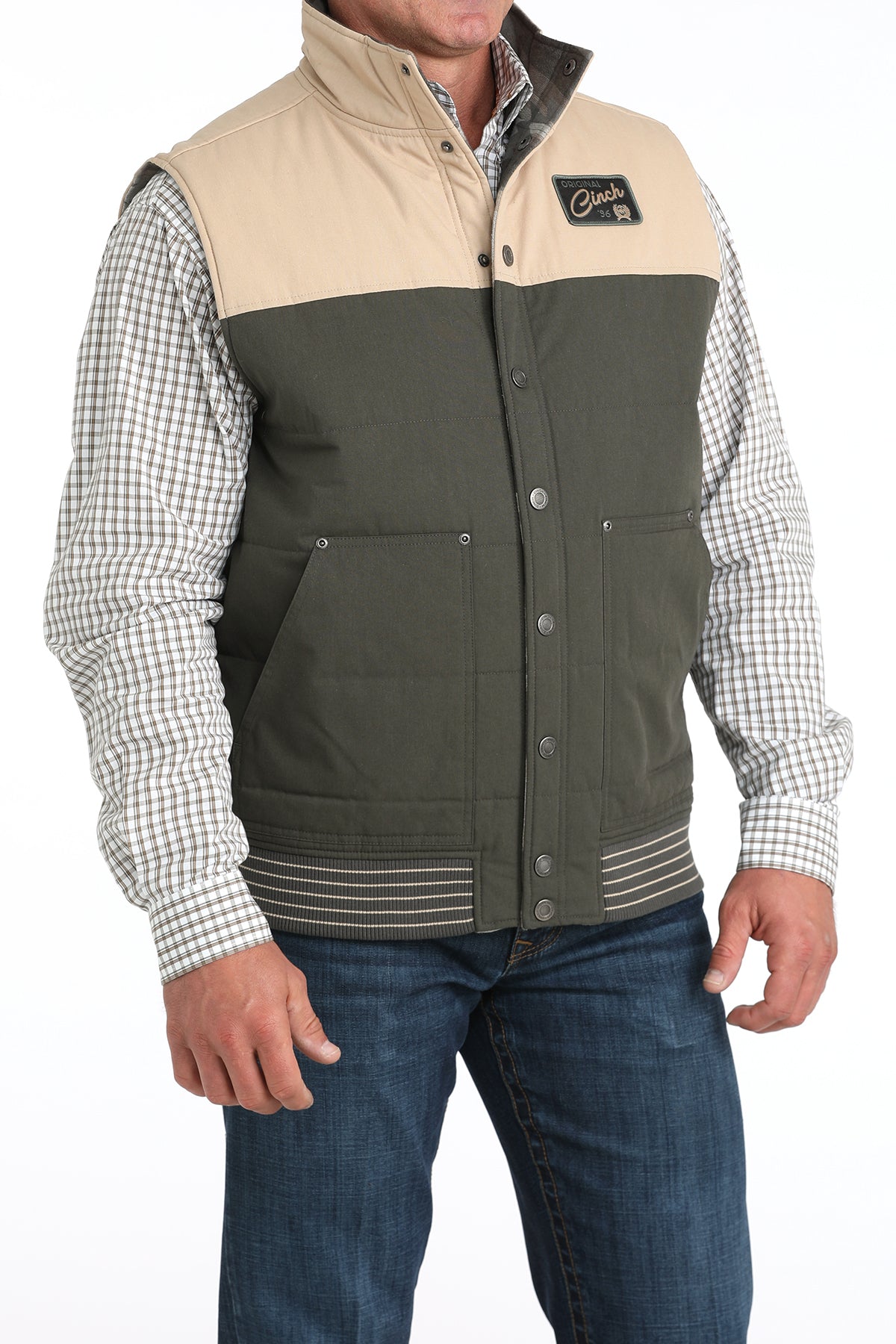 Cinch Men's Olive Reversible Vest