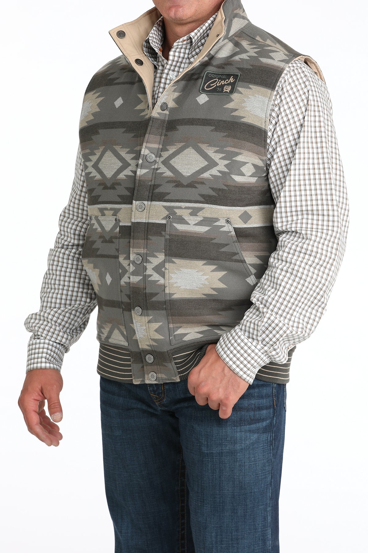 Cinch Men's Olive Reversible Vest