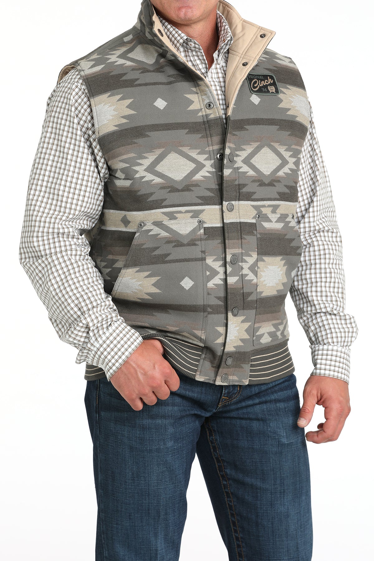 Cinch Men's Olive Reversible Vest