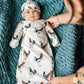 Milkbarn Chicken Organic Cotton Newborn Gown & Hat Set