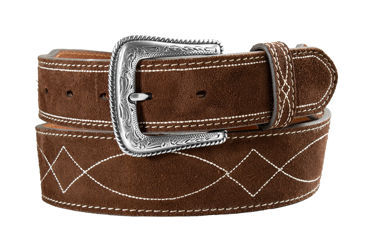 Nocona Boot Stitch Tapered Belt in Chocolate
