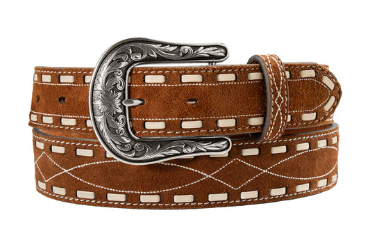 Nocona Ladies Roughout Boot Stitch Step Lacing Belt in Rust