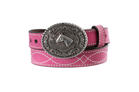 Nocona Infant Boot Stitch Roughout Hot Pink Belt