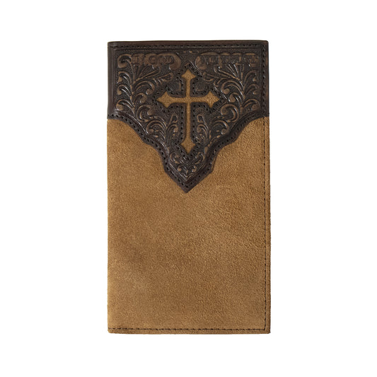 Nocona Tan Embossed Cross Rodeo Wallet