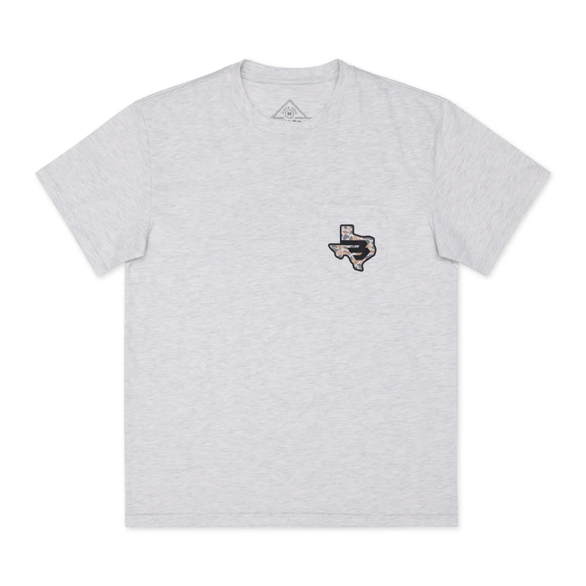 Burlebo Texas Camo Flying B Logo Tee in Heather Ash Grey