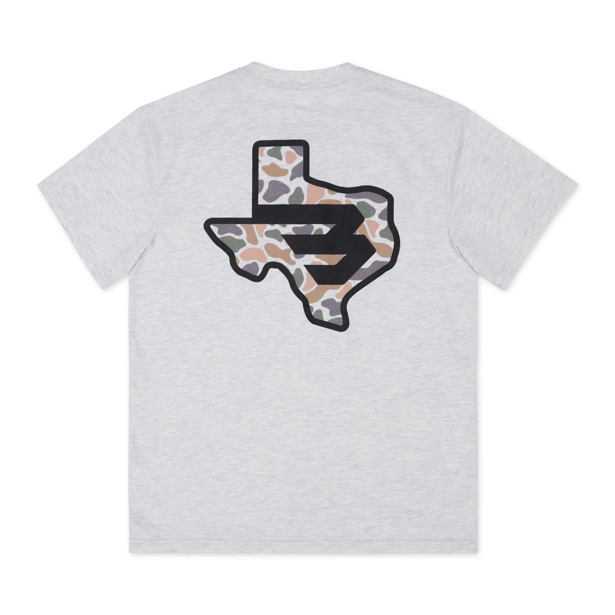 Burlebo Texas Camo Flying B Logo Tee in Heather Ash Grey