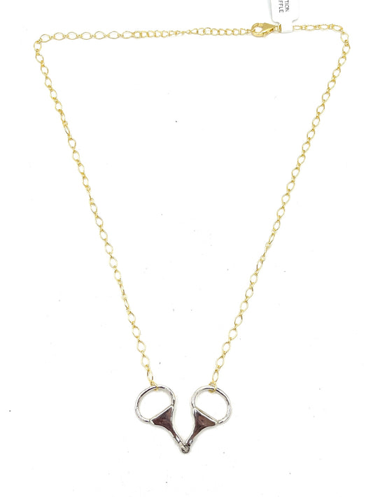Hada Collection 14K Gold Plated Snaffle Bit Necklace