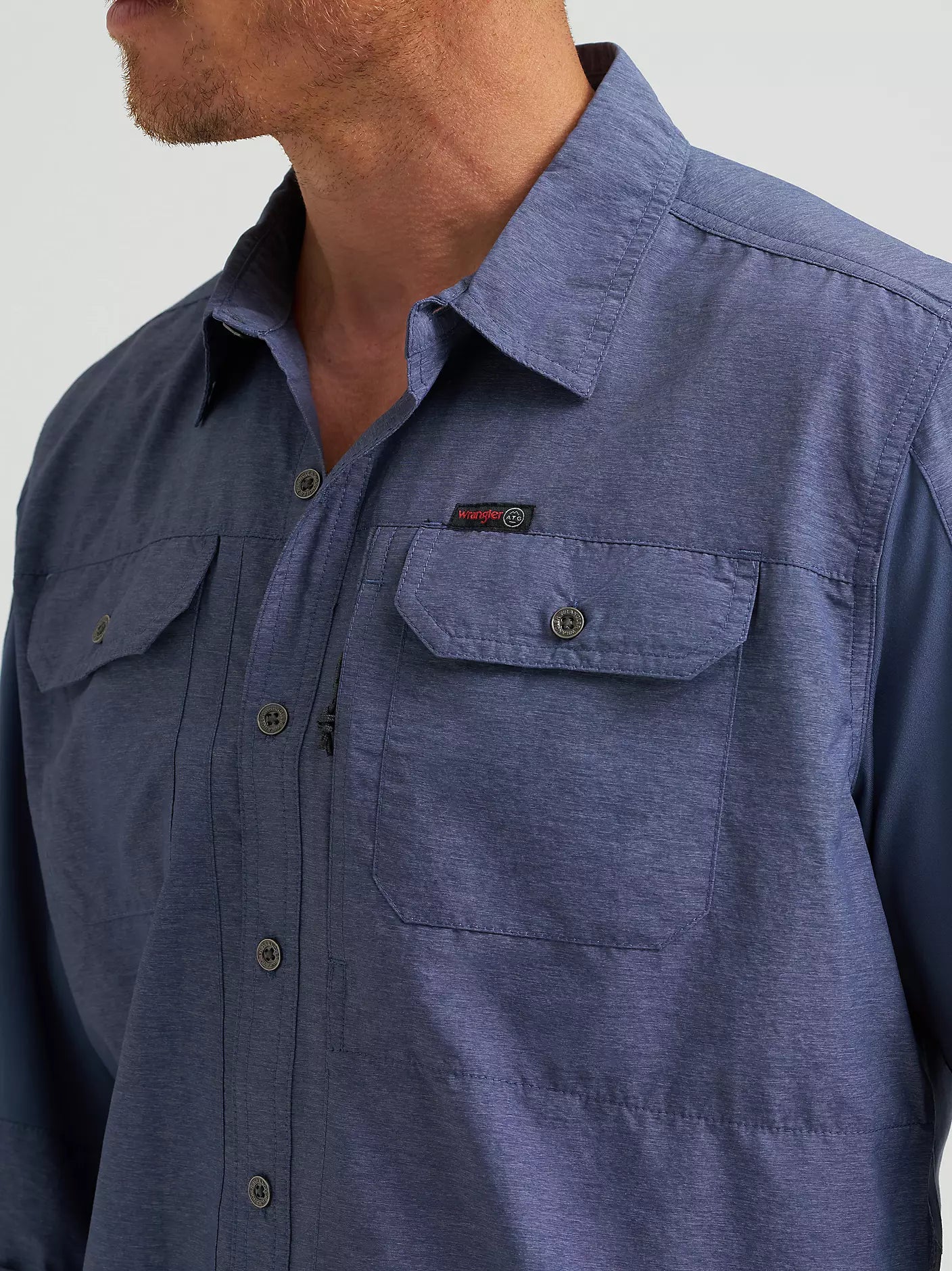 Wrangler ATG™ Men's Mixed Material Shirt in Vintage Indigo