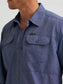 Wrangler ATG™ Men's Mixed Material Shirt in Vintage Indigo
