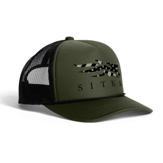 Sitka Icon Flag Hi Pro Foam Trucker in Olive