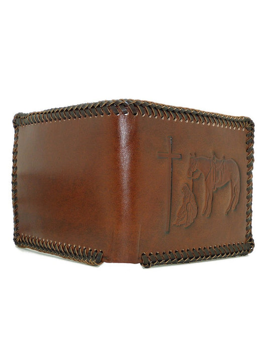 Nocona Embossed Praying Cowboy Bifold Wallet